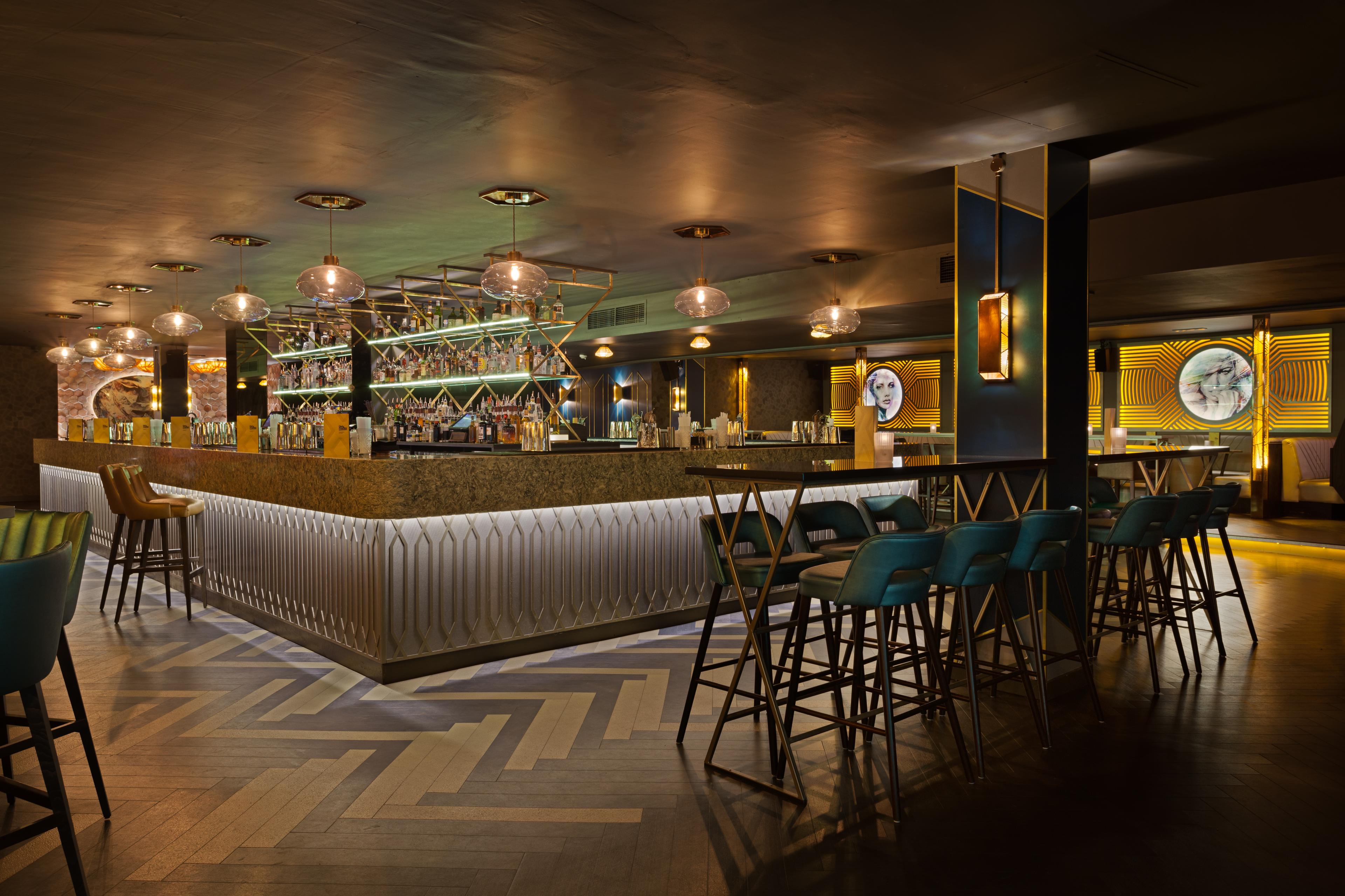 The main bar and table seating at Dirty Martini in Cardiff