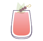 an illustration of the Blueberry & Lychee Smash cocktail.