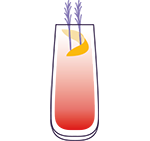 an illustration of the Lavender & Elderflower Pink Lemonade cocktail.