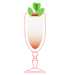 an illustration of the Black Cherry & Pomegranate Spritz cocktail.