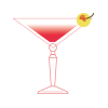 an illustration of the Cherry & Peach cocktail.