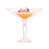 an illustration of the Passion Fruit & Vanilla cocktail.